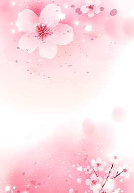 彩绘粉色桃花海报背景设计