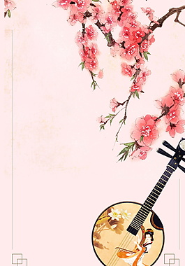 中國(guó)風(fēng)古典桃花海報(bào)背景設(shè)計(jì)