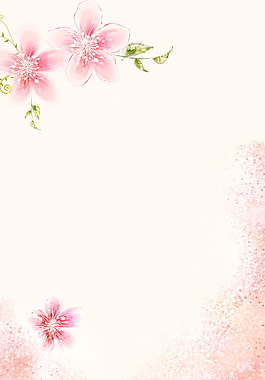 唯美彩绘桃花海报背景设计