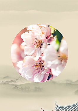 高清中國(guó)風(fēng)桃花海報(bào)背景設(shè)計(jì)