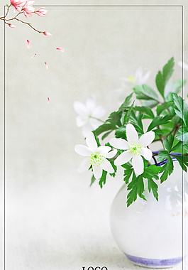 小清新花枝海報背景設計