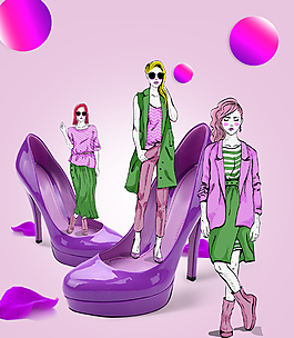 模特服裝插畫