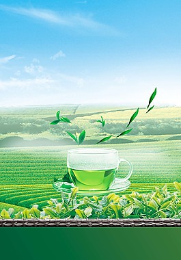 大氣中國茶海報背景設計