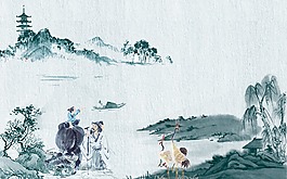 彩繪中國(guó)風(fēng)清明元素設(shè)計(jì)