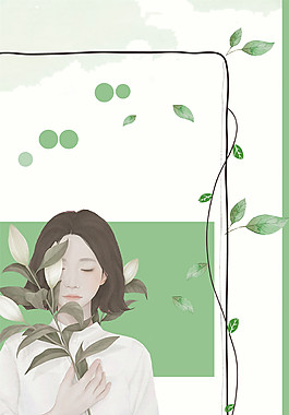 彩繪唯美夏季海報背景設計