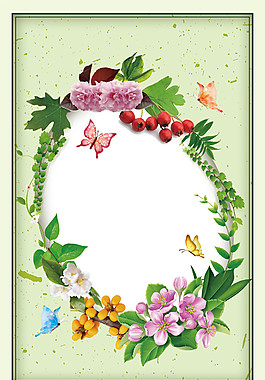 唯美初夏花環(huán)海報背景設計