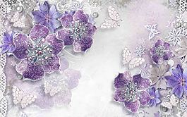 時(shí)尚珠寶花卉背景墻裝飾畫(huà)