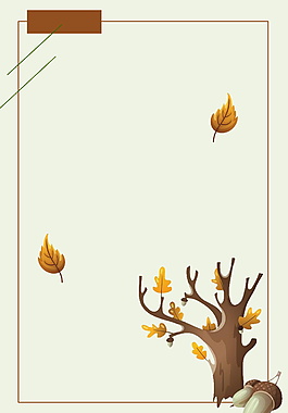 簡(jiǎn)約古風(fēng)彩繪落葉枯樹(shù)背景設(shè)計(jì)