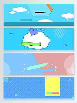 孟菲斯创意时尚撞色banner背景