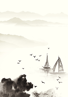 中国风水墨江南背景
