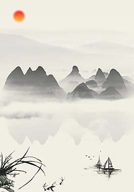 中國風(fēng)山水意境背景
