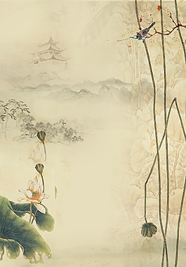 中國風山水意境裝飾畫