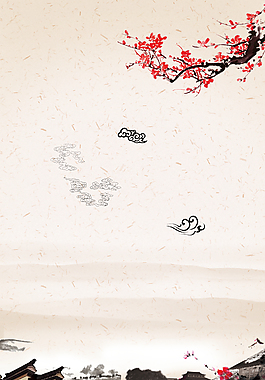 江南水墨風(fēng)景海報(bào)背景