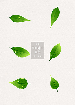 雨水葉子素材ai矢量元素