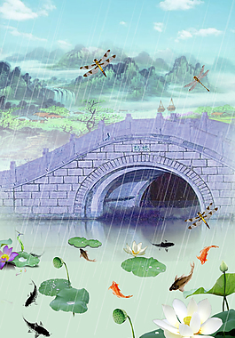 谷雨节气海报背景