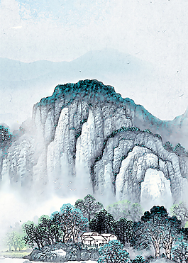中國風山水意境裝飾背景