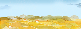 24節(jié)氣稻田谷雨麥田背景