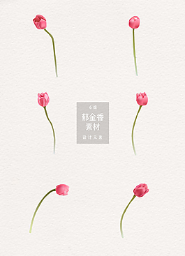 簡單粉色郁金香素材ai矢量元素