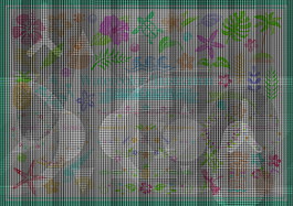 水彩繪春天植物插畫