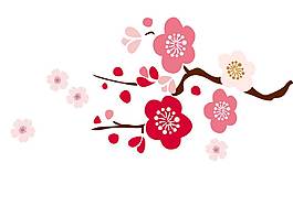 手绘简约梅花元素