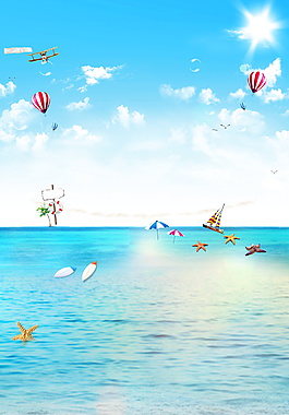 馬爾代夫旅游海報背景設計