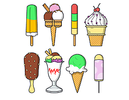 卡通手繪雪糕冰激凌矢量元素