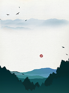清新插畫寒露海報背景