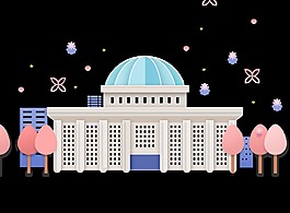 清新韓式春天氣息卡通立體花朵建筑裝飾素材