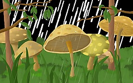 手繪卡通谷雨背景