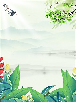 綠色春天促銷背景