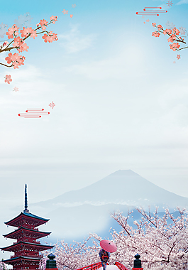日本旅游日本樱花背景