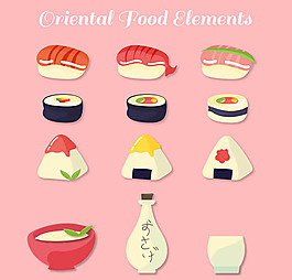 12款創(chuàng)意日本料理矢量素材