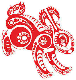 剪紙兔子元素