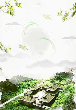 中國風(fēng)傳統(tǒng)白色山水風(fēng)景背景