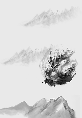復古中國水墨山水背景