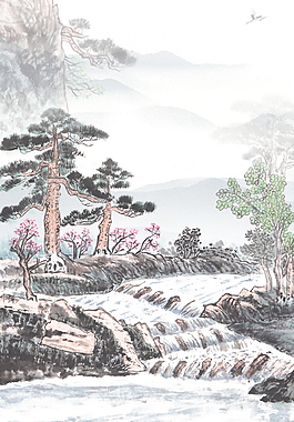 中國風山水意境背景