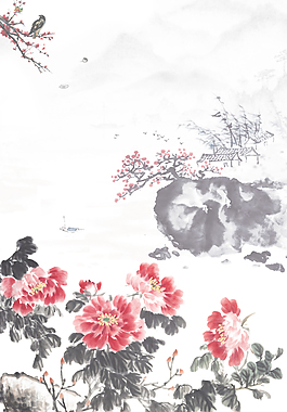 中國風(fēng)水墨山水背景