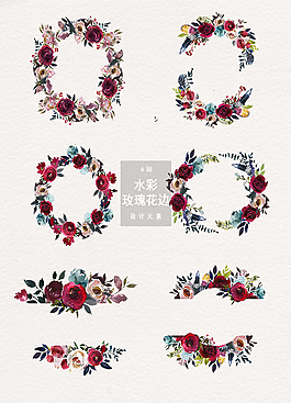 唯美玫瑰花装饰图案