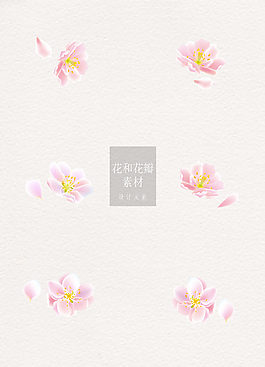 桃花ai矢量花和花瓣素材