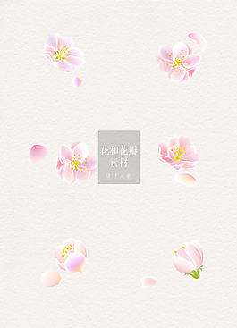 淡粉色桃花ai矢量設(shè)計(jì)素材花和花瓣