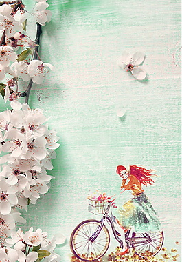 彩繪唯美花朵立夏海報背景模板