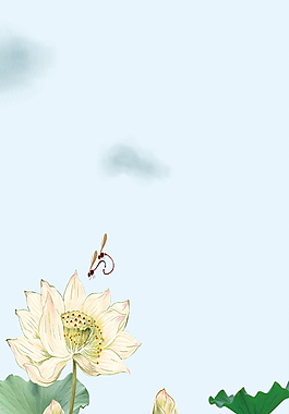 彩繪荷花立夏節(jié)氣背景設(shè)計(jì)