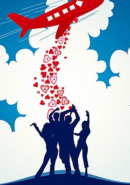 扁平化飛機背景