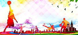 幻彩五四青年节主题banner背景