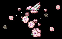 手绘卡通精致花朵装饰素材