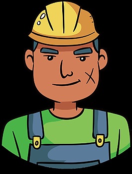 帥氣工裝黃色安全帽勞動節節日元素