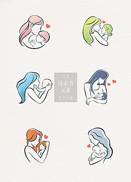 母親節(jié)相關(guān)元素ai矢量素材