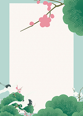 卡通简约手绘桃花背景