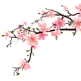 粉色桃花元素