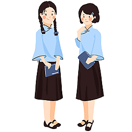 五四青年節女學生元素
